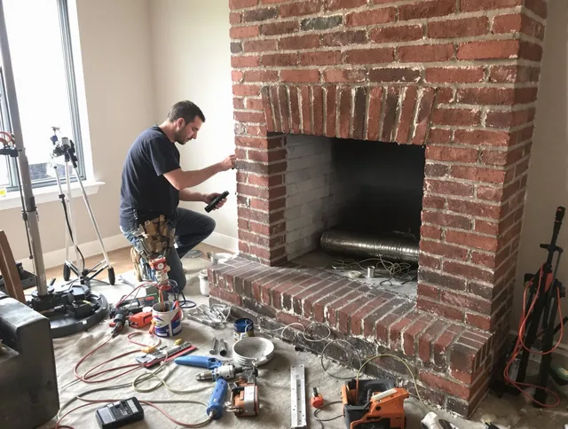 Miramar Chimney Sweep specialist finalizing chimney liner service in Miramar, FL