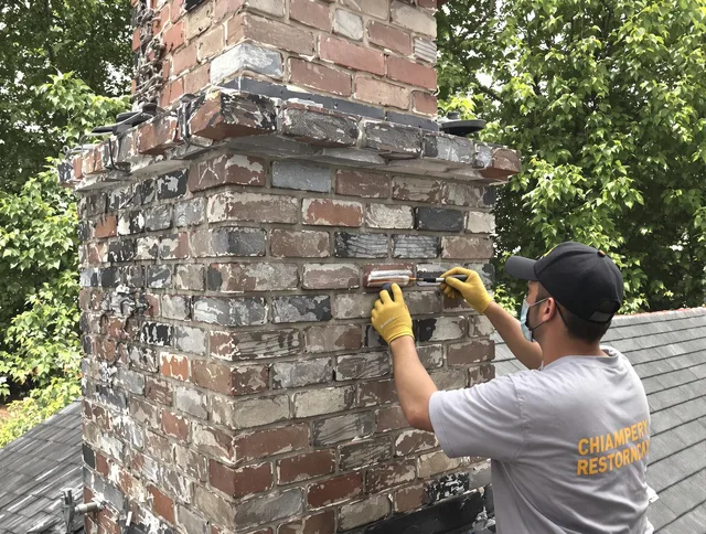 In-progress chimney restoration by Miramar Chimney Sweep in Miramar, FL