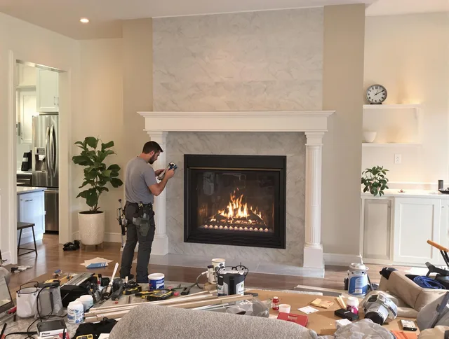 Newly installed fireplace by Miramar Chimney Sweep in Miramar, FL